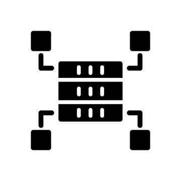 Data storage space black glyph icon Illustrazione stock