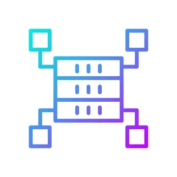 Data storage space gradient linear vector icon Stock Illustration