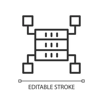 Data storage space linear pixel perfect icon Illustrazione stock