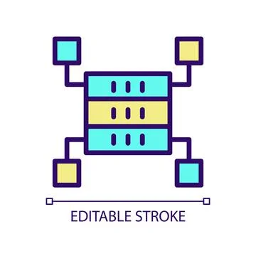 Data storage space RGB color pixel perfect icon 스톡 일러스트