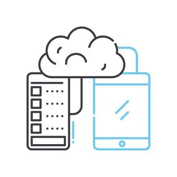 Data storage system line icon, outline symbol, vector illustration, concept sign 스톡 일러스트