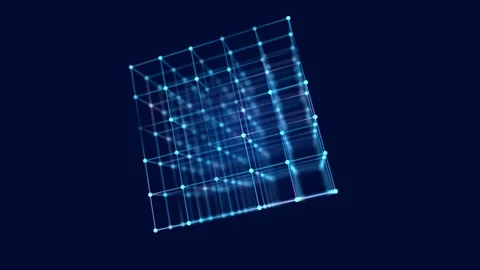 Data storage technology. Abstract background with cube. Information transfer. Stock Footage 155231994