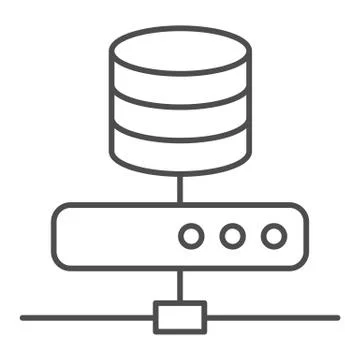 Data storage thin line icon. Computer server vector illustration isolated on Illustrazione stock