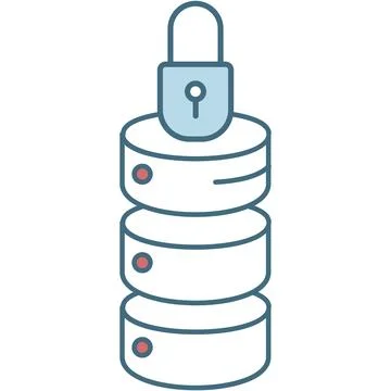Data storage under lock icon vector server イラスト素材