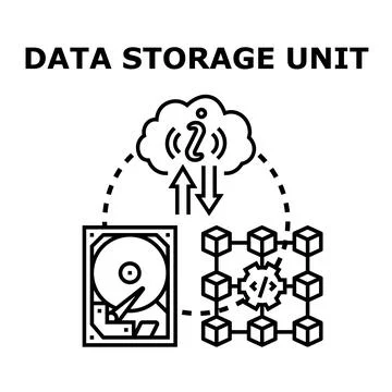 Data storage unit concept collecting digital information Stock Illustration
