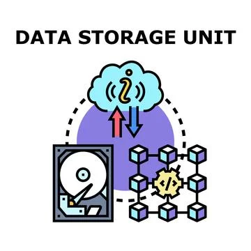 Data storage unit concept collecting digital information Stock Illustration