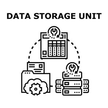Data storage unit managing cloud database server 스톡 일러스트