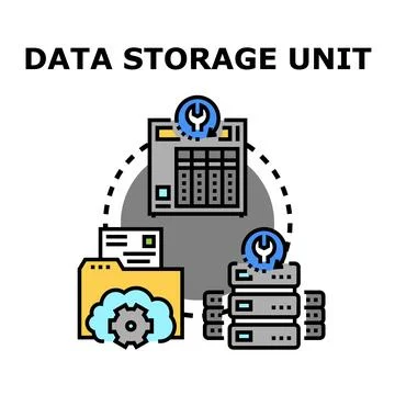Data storage unit managing cloud database server Illustrazione stock