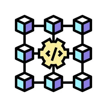 Data store equipment color icon vector illustration Illustrazione stock