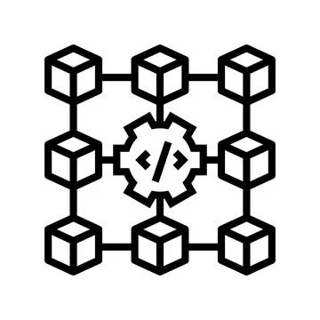 Data store equipment line icon vector illustration Stockillustratie