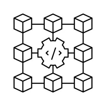 Data store equipment line icon vector illustration イラスト素材