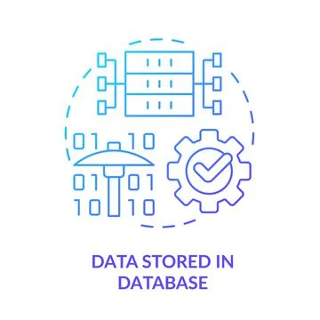 Data stored in database blue gradient concept icon Illustrazione stock