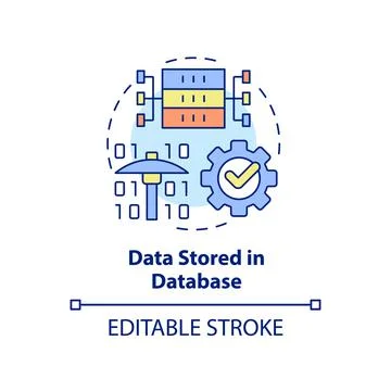 Data stored in database concept icon Stock Illustration