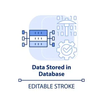 Data stored in database light blue concept icon Illustrazione stock