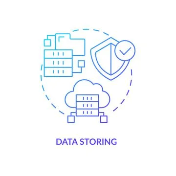 Data storing blue gradient concept icon Stock Illustration