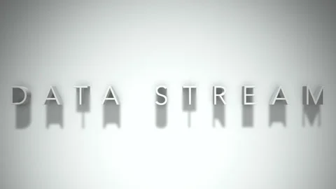 Data Stream 3D title animation with shadows on a white background Stock Footage 296617862