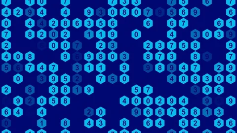 Data stream blue, counting numbers, blue abstract background, loop Stock Footage 76471291