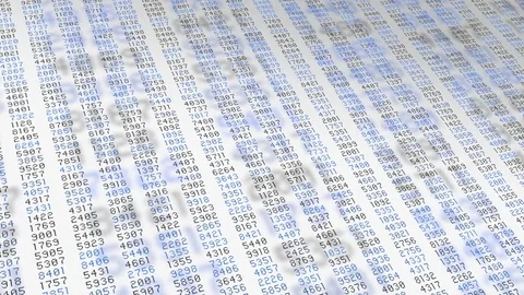 Data stream blue numbers white screen | Stock Video | Pond5