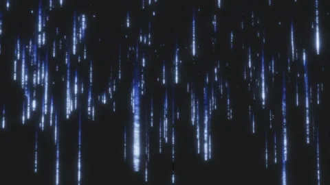 Data stream digital light rain with neon blue glowing streaks background Stock Footage 328652542