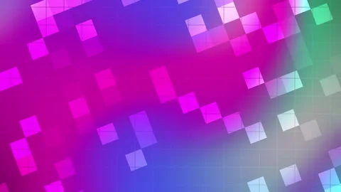 Data Stream – Digital Squares in Purple &amp; Teal Hues Stock Footage 310641940
