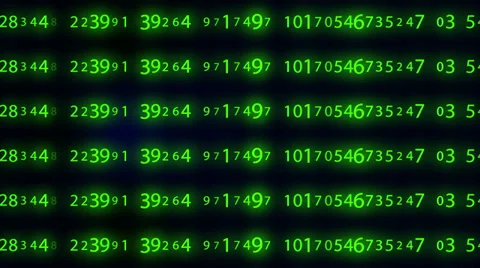 Data Stream Green, Counting Numbers, Loop Video stock 38200162