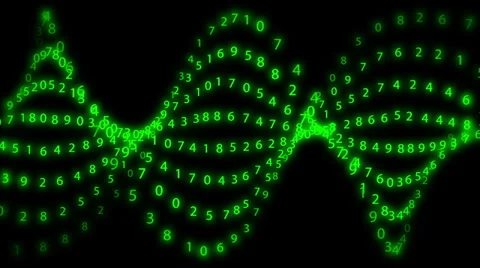Data Stream Green, Counting Numbers, Loop Stock Footage 38200810