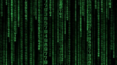 Data Stream Matrix - vertically scrolling numbers Video stock 85311740