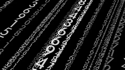 Data stream in motion computational animation of numerical code for information Stock Footage 253671491
