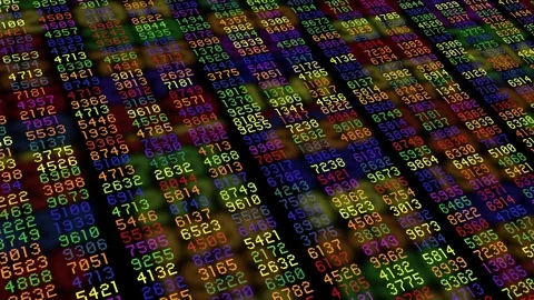 Data stream numbers computer rainbow colors Video stock 71889038