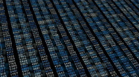 Data stream numbers running screen Stock Footage 60650013