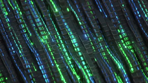 Data stream or cloud computing 3D render seamless loop animation Stock Footage 278062968