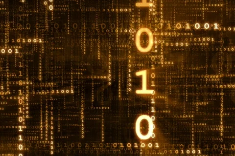 Data Stream Orange Stock Footage 797058