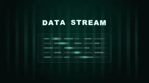 Data Stream Processing Animation Abstract Digital Flow Background Vídeo Stock 332695333