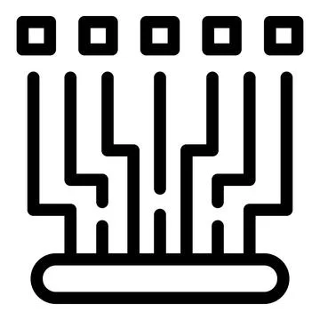 Data stream processing system connecting multiple sources icon Stock Illustration