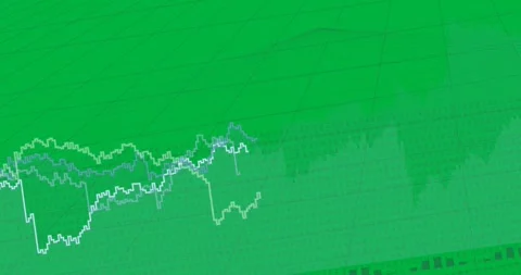 Data stream starting area chart rising white line tracing spikes to reveal trend Stock Footage 327337911