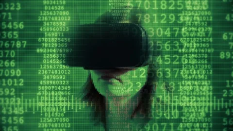 Data Stream Virtual Reality Human Source Code Glitch Stock Footage 105177618