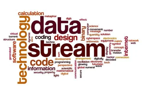 Data stream word cloud Stock Illustration