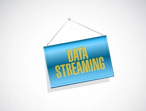 Data streaming banner sign concept Illustrazione stock