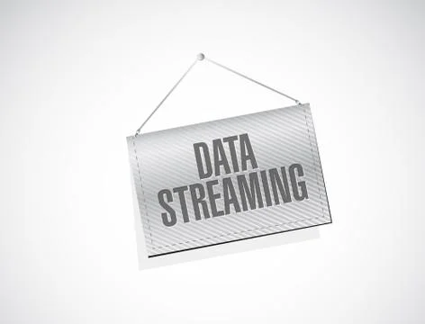 Data streaming banner sign concept Illustrazione stock