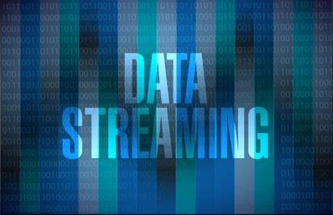 Data streaming binary background sign concept Stock Illustration