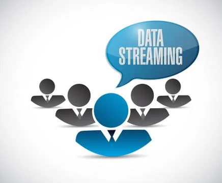 Data streaming businessman sign concept Illustrazione stock