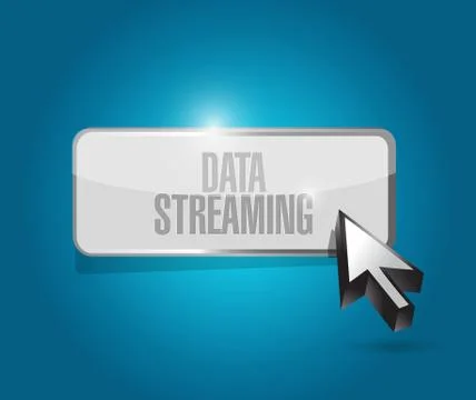 Data streaming button sign concept Illustrazione stock