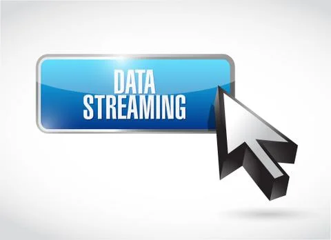 Data streaming button sign concept Stock Illustration