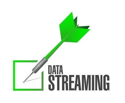 Data streaming check dart sign concept Stock Illustration