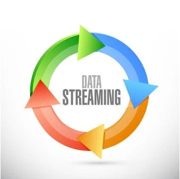 Data streaming cycle sign concept Illustrazione stock