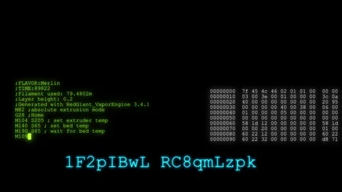 Data streaming down a screen simulating a hacker decrypting a password to Stock Footage 111351536