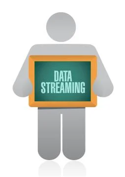 Data streaming holding sign concept Stock Illustration