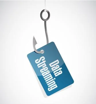 Data streaming hook sign concept Illustrazione stock