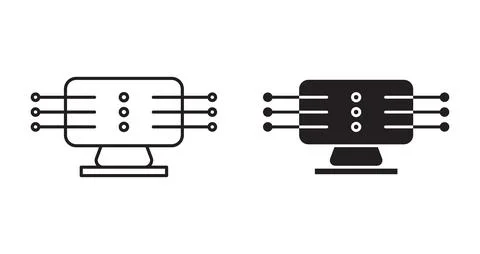 Data streaming linear thin line icon graphics. data streaming vector set us.. Stock Illustration