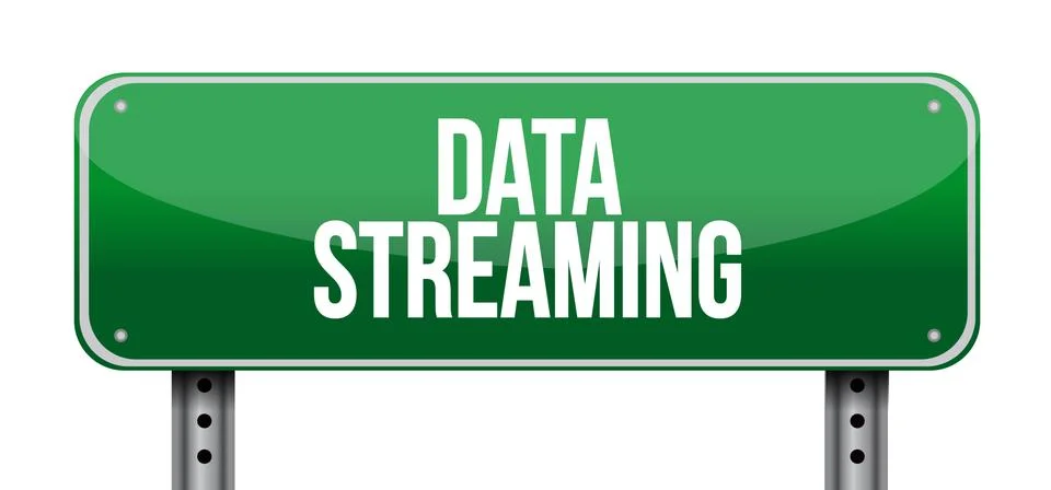 Data streaming road sign concept Illustrazione stock